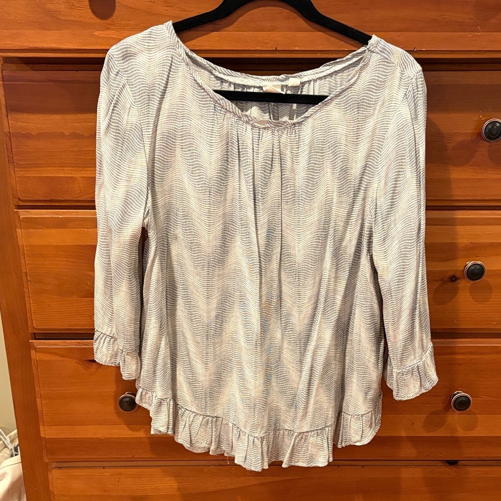 GAP Cream Blouse with Textured Design